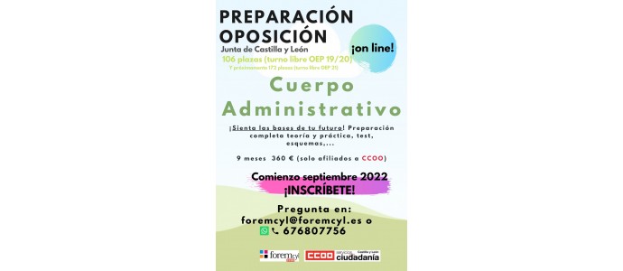 Preparación Oposiciones Online Cuerpo Administrativo 2022/2023